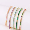 Cross-border Hot Selling European And American Popular Personalized Color Zircon Bracelet Fashion Wild Hip Hop Tennis Chain Wholesale