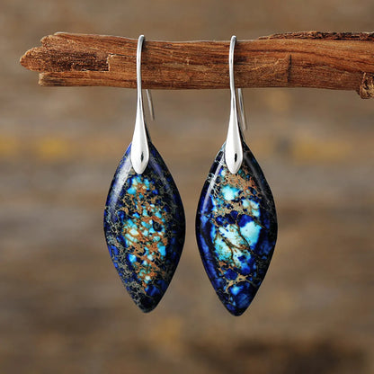 New Bohemian Emperor Stone Leaf Pendant Earrings  Popular  Jewelry Jewelry