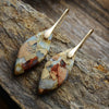 New Bohemian Emperor Stone Leaf Pendant Earrings  Popular  Jewelry Jewelry