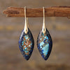 New Bohemian Emperor Stone Leaf Pendant Earrings  Popular  Jewelry Jewelry