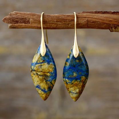 New Bohemian Emperor Stone Leaf Pendant Earrings  Popular  Jewelry Jewelry