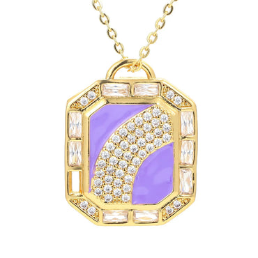 Cross-border Oil Zircon Necklace Hip-hop Rainbow Moon Cold Wind Necklace Clavicle Chain