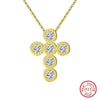 Cross Necklace Silver 925 Geometric Electroplated Hip Hop Fashion For Men And Women