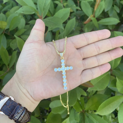 Cross Pendant Copper Inlaid Zircon Necklace Wholesale Gooddiy