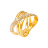 Cross Winding Retro Niche Women's Stainless Steel Ring Plated 18K Real Gold Electroplated