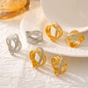 Cross Winding Retro Niche Women's Stainless Steel Ring Plated 18K Real Gold Electroplated
