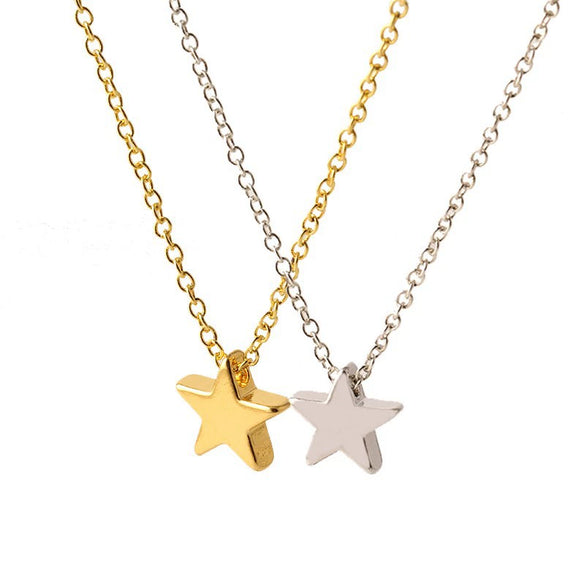 Cross-Border Jewelry Fashion Five-Pointed Star Necklace Star Pendant Clavicle Sweater Necklace For Women