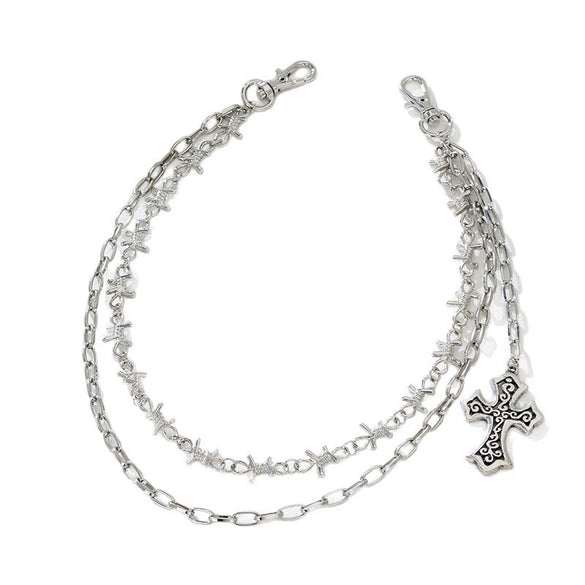 Crossshaped Pants Chain Bracelet Bag Chain Jeans Chain For Men And Women