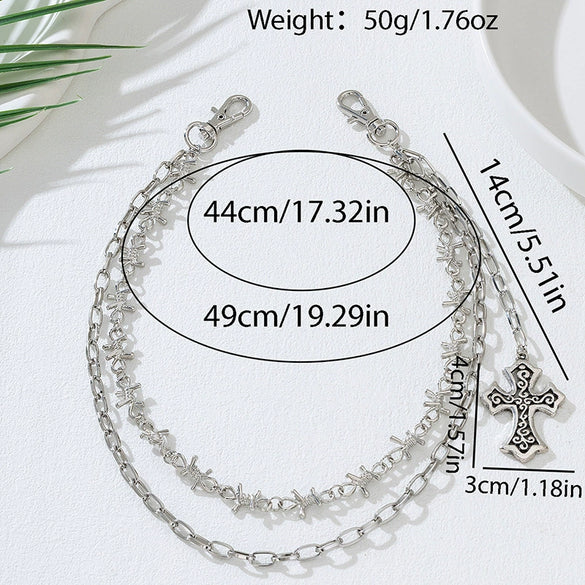 Crossshaped Pants Chain Bracelet Bag Chain Jeans Chain For Men And Women