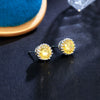 Crown Design Multicolor Zircon Earrings In White Copper Unisex Inlaid Fashion Jewelry For Wholesale