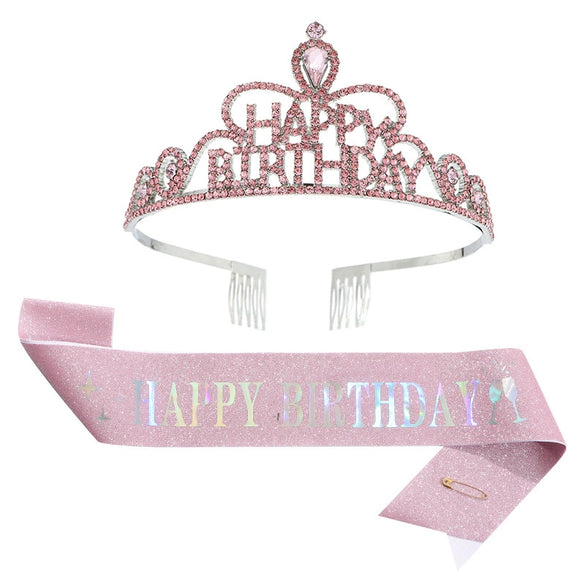 Crown Hairband Metal Hair Accessories With Letters Text Flower Pattern For Party