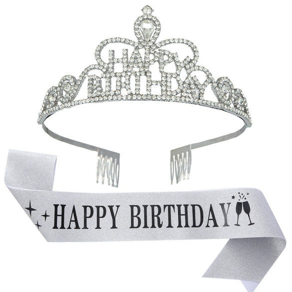 Crown Hairband Metal Hair Accessories With Letters Text Flower Pattern For Party