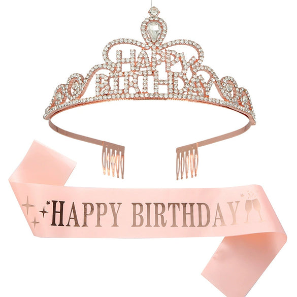 Crown Hairband Metal Hair Accessories With Letters Text Flower Pattern For Party
