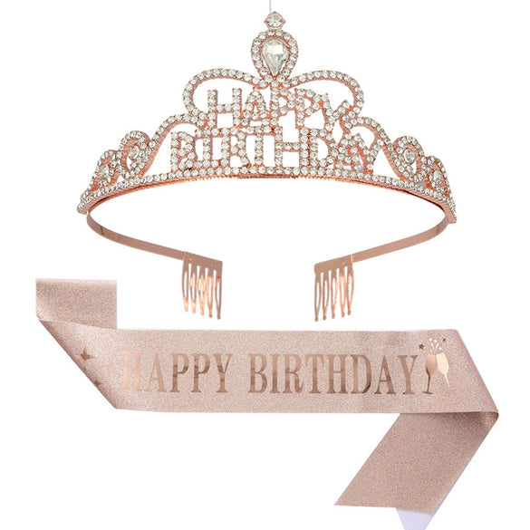 Crown Hairband Metal Hair Accessories With Letters Text Flower Pattern For Party