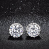 Crown Zircon Stud Earrings Copper Geometric Style Women's Ear Jewelry