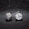 Crown Zircon Stud Earrings Copper Geometric Style Women's Ear Jewelry