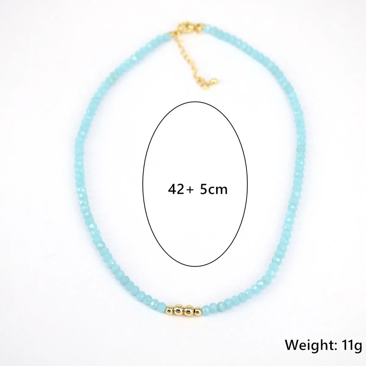 Crystal Beaded Necklace Clavicle Chain  Color Necklace