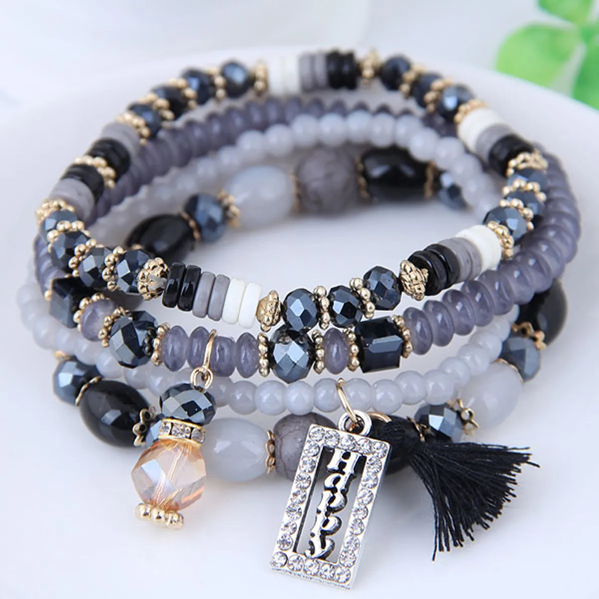 Crystal Beads Fashion Multi-Layer Bracelet