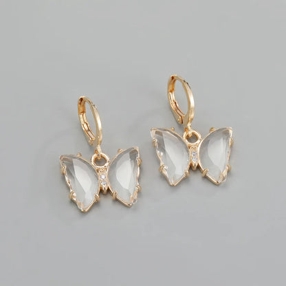 Crystal Butterfly Earrings Exquisite Diamond-Studded Glass Earrings Wholesale Nihaojewelry