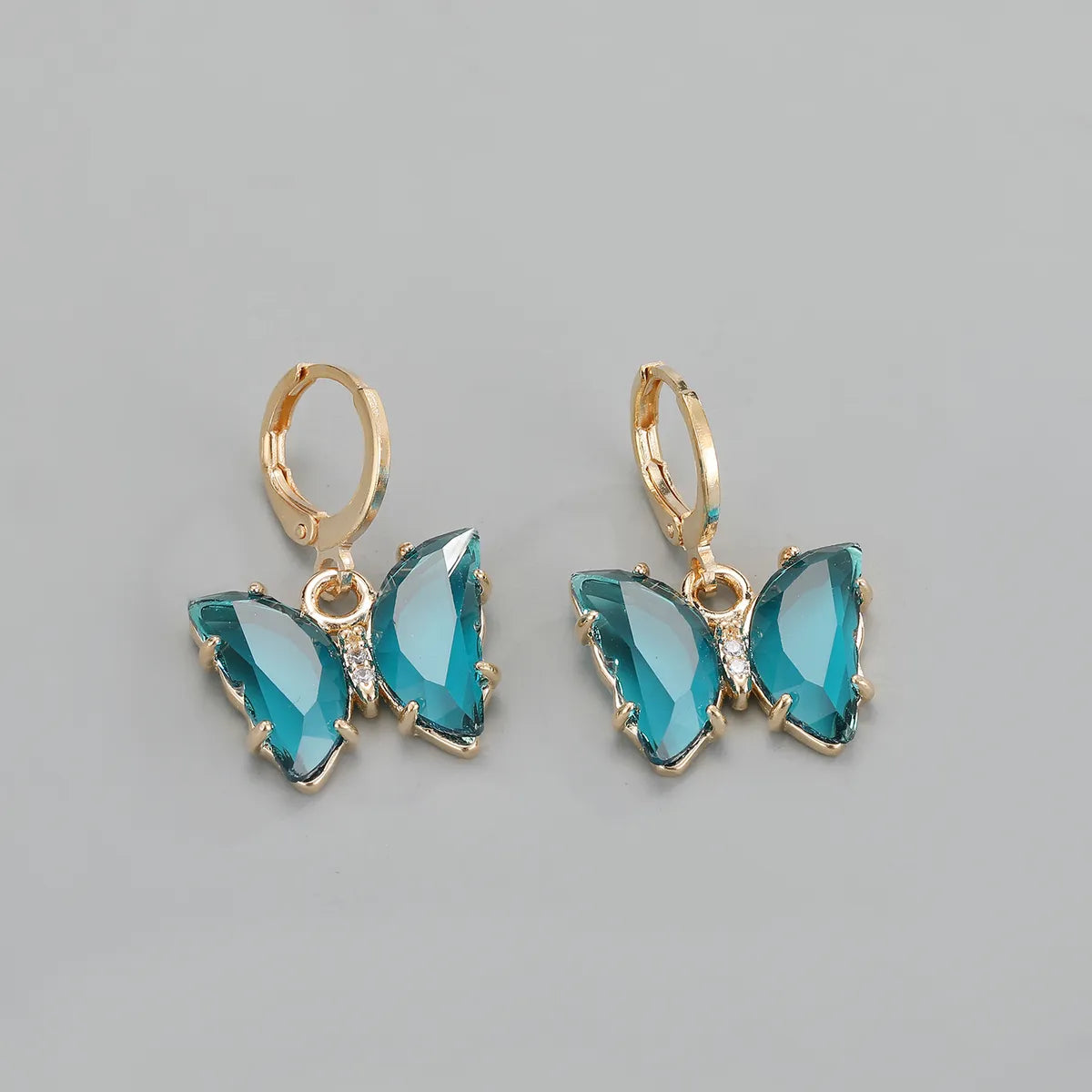 Crystal Butterfly Earrings Exquisite Diamond-Studded Glass Earrings Wholesale Nihaojewelry