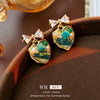 Crystal Colorful Flower Earrings Forest Style For Women