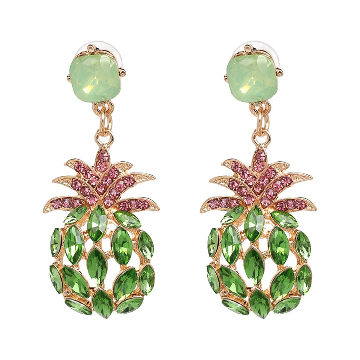 Imitated Crystal&cz Fashion Geometric Earring  (green) Nhjj5083-green