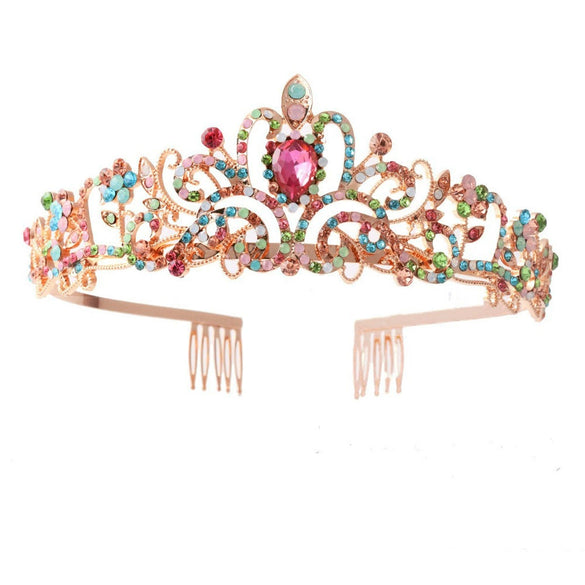 Crystal Diamond Bride Wedding Hair Crown Birthday Headdress Hair Accessories Ball Crown Show Headband