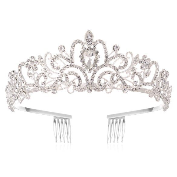 Crystal Diamond Bride Wedding Hair Crown Birthday Headdress Hair Accessories Ball Crown Show Headband