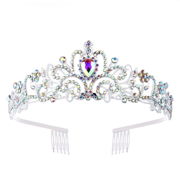 Crystal Diamond Bride Wedding Hair Crown Birthday Headdress Hair Accessories Ball Crown Show Headband