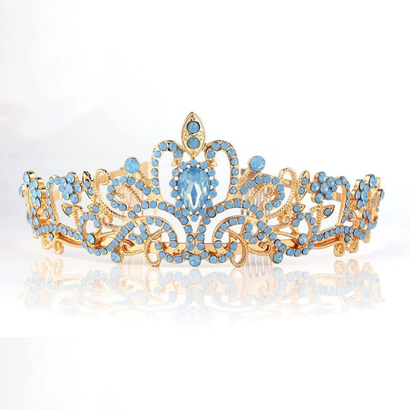 Crystal Diamond Bride Wedding Hair Crown Birthday Headdress Hair Accessories Ball Crown Show Headband