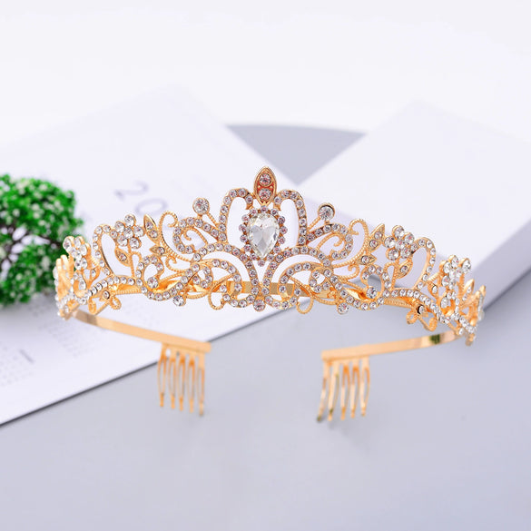 Crystal Diamond Bride Wedding Hair Crown Birthday Headdress Hair Accessories Ball Crown Show Headband