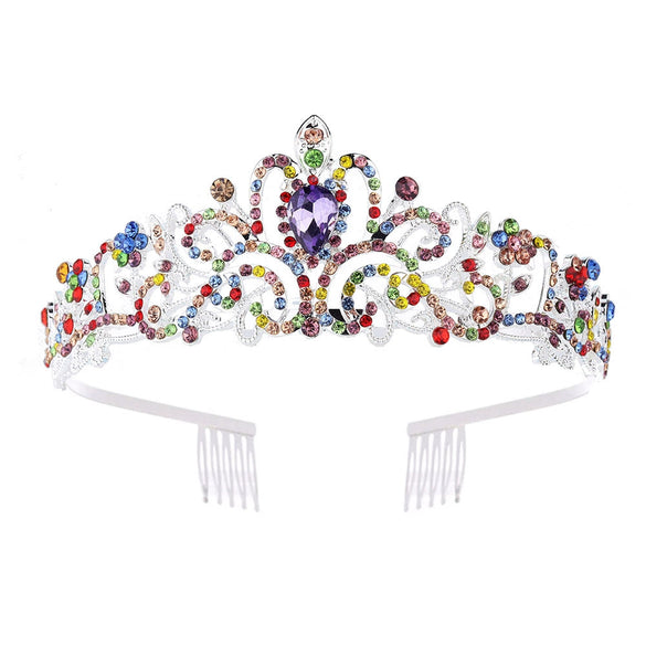 Crystal Diamond Bride Wedding Hair Crown Birthday Headdress Hair Accessories Ball Crown Show Headband