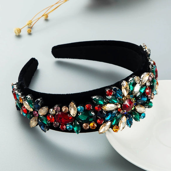 Crystal Flower Hair Hoop Headband For Women Sparkling Glass Rhinestone Fashion Accessory With Luxury Street Style