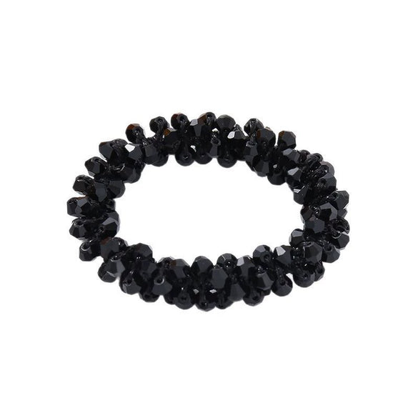 Crystal Handmade Hair Band And Ponytail Hair Accessories High Elasticity Minimalist Style