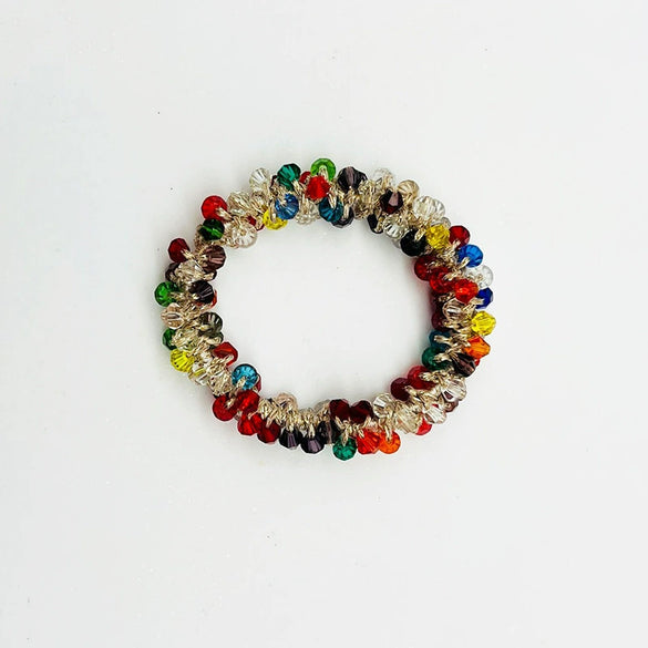Crystal Handmade Hair Band And Ponytail Hair Accessories High Elasticity Minimalist Style