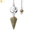 Crystal Hexagon Pointed Pendulum Pendant Electroplated Semi Precious Stone Spiritual Jewelry