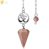 Crystal Hexagon Pointed Pendulum Pendant Electroplated Semi Precious Stone Spiritual Jewelry