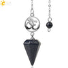 Crystal Hexagon Pointed Pendulum Pendant Electroplated Semi Precious Stone Spiritual Jewelry
