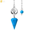 Crystal Hexagon Pointed Pendulum Pendant Electroplated Semi Precious Stone Spiritual Jewelry