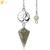 Crystal Hexagon Pointed Pendulum Pendant Electroplated Semi Precious Stone Spiritual Jewelry