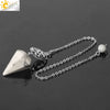 Crystal Hexagon Pointed Pendulum Pendant Electroplated Semi Precious Stone Spiritual Jewelry