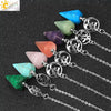 Crystal Hexagon Pointed Pendulum Pendant Electroplated Semi Precious Stone Spiritual Jewelry