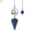 Crystal Hexagon Pointed Pendulum Pendant Electroplated Semi Precious Stone Spiritual Jewelry