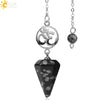 Crystal Hexagon Pointed Pendulum Pendant Electroplated Semi Precious Stone Spiritual Jewelry