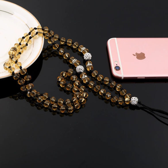Crystal Mobile Phone Lanyard Handmade Beaded Minimalist Hanging Chain