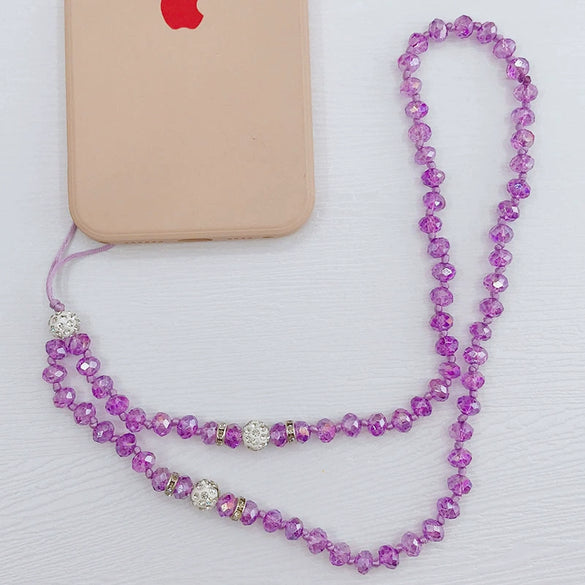 Crystal Mobile Phone Lanyard Handmade Beaded Minimalist Hanging Chain