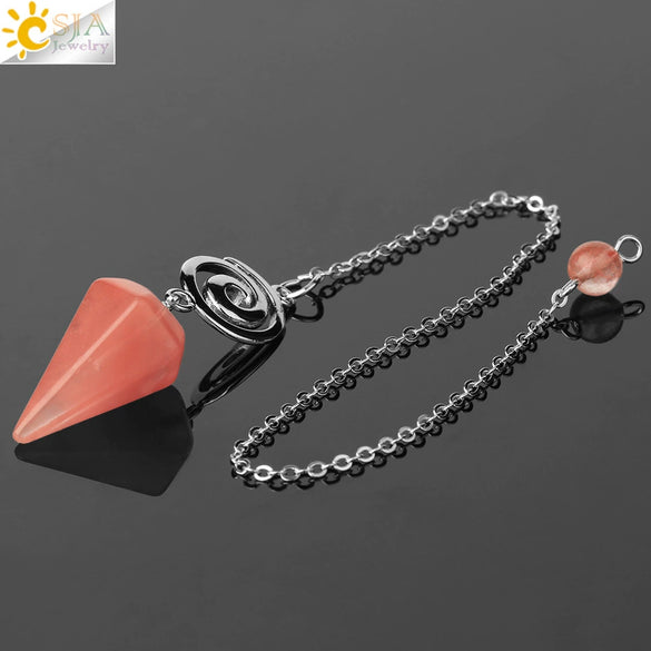 Crystal Quartz Pendulum For Prospecting And Healing With Electroplating Process