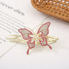 Crystal Rose Gold Plated Rhinestone Women's Hair Top Clip With Diamond Design