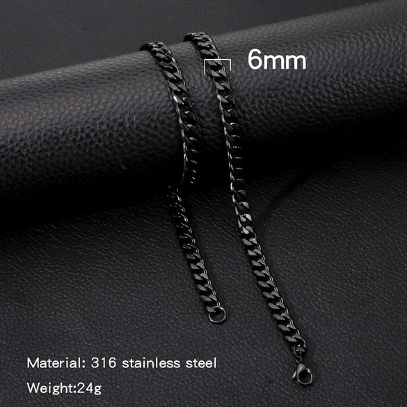 Cuban Chain Necklace Hip Hop Street Culture Wave Pattern Electroplated For Men And Women