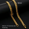 Cuban Chain Necklace Hip Hop Street Culture Wave Pattern Electroplated For Men And Women